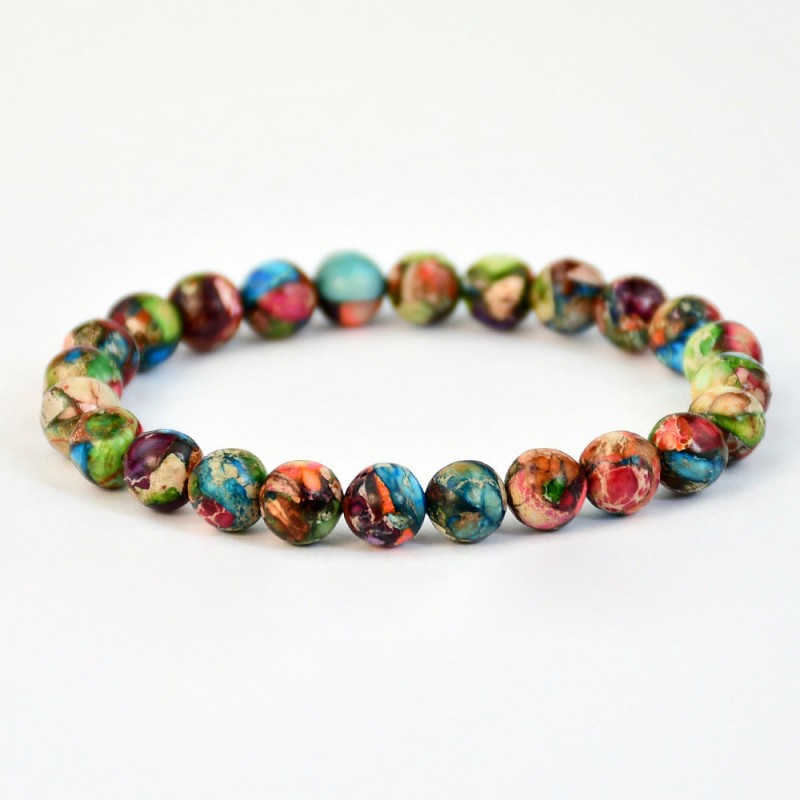 bohemian beaded colorful emperor stone bracelet
