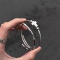 Titanium steel non-fading retro winding cross bracelet stack