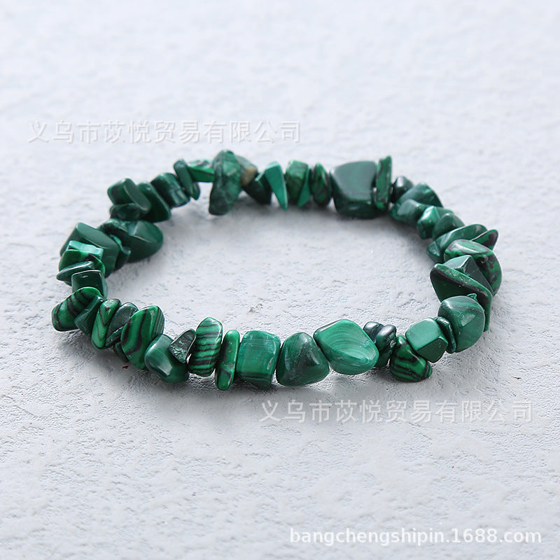 5pcs natural crystal gravel elastic bracelet colorful gravel