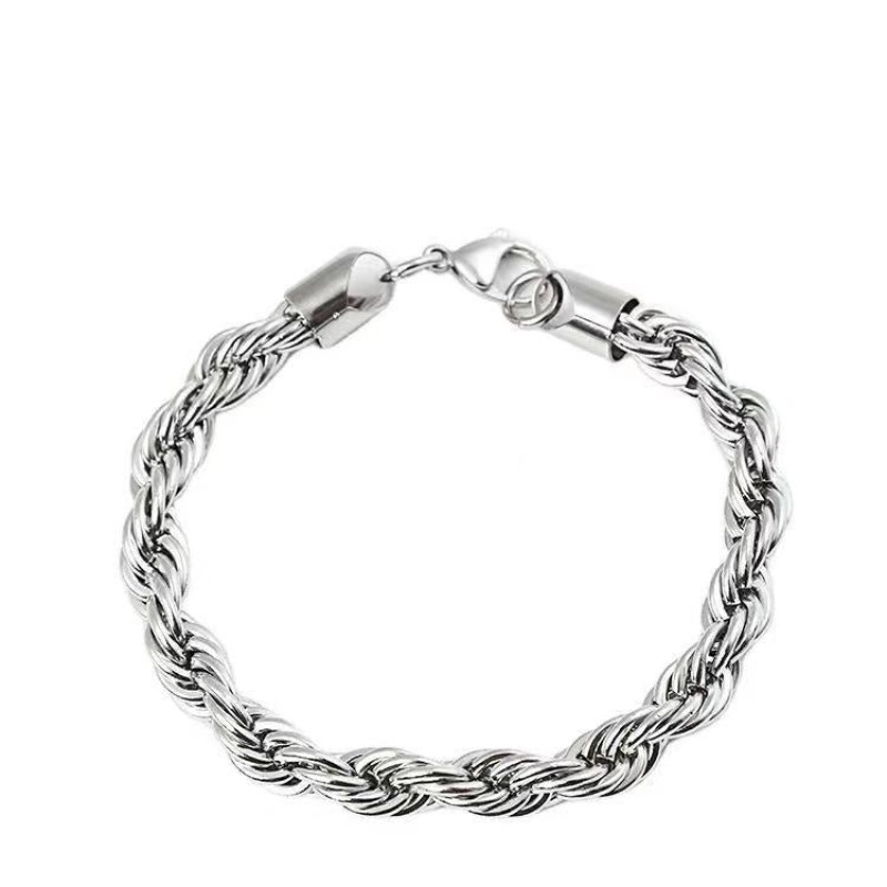 Retro and stylish titanium twist bracelet