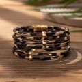 Leopard Print Magnetic Buckle Leather Bracelet