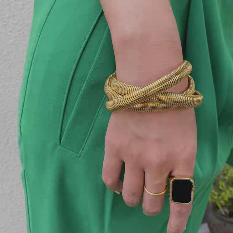 three-layer wide-brimmed bracelet personalized design bracelet