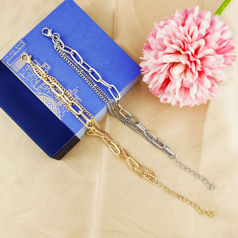 Design gold simple multi-layer bracelet