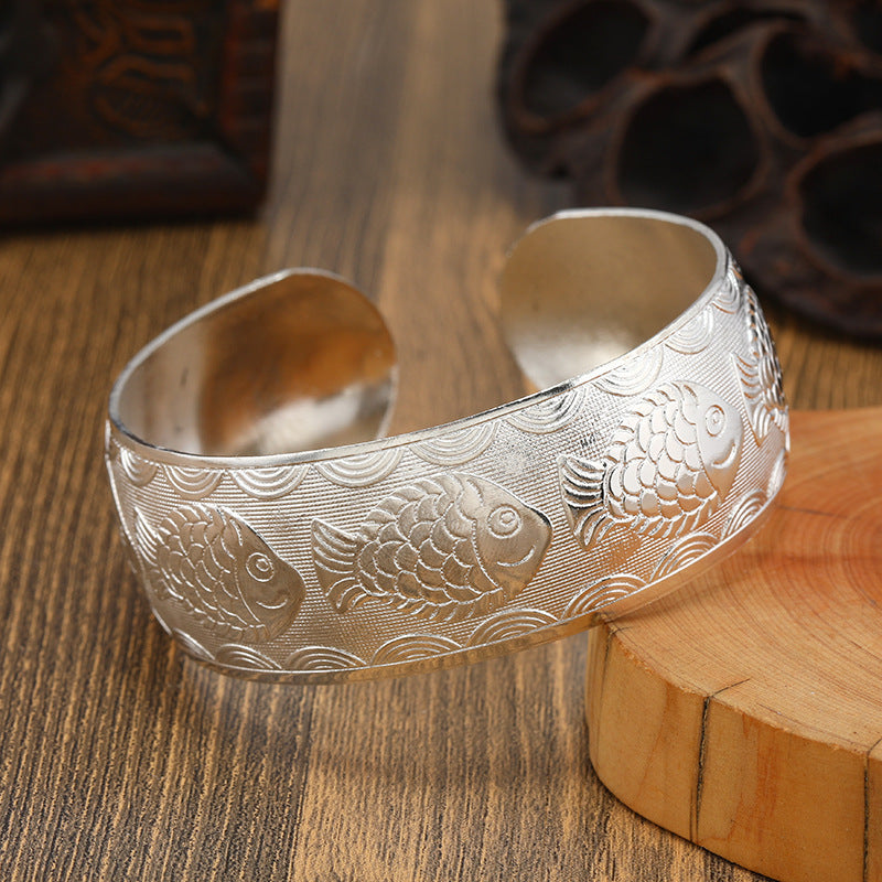 Vintage Ethnic Style Miao Silver Bracelet