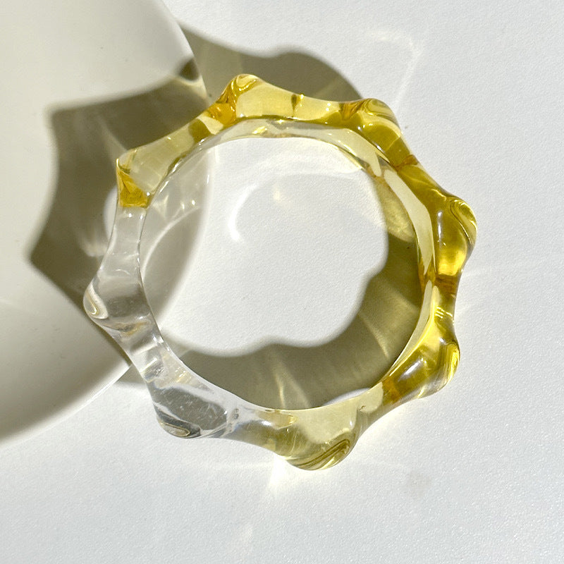 10pcs new gradient transparent color matching wave roun