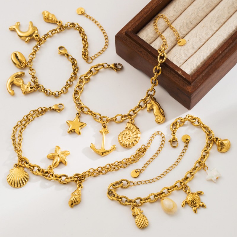 Beach stainless steel chain bracelet