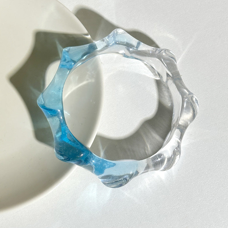 10pcs new gradient transparent color matching wave roun