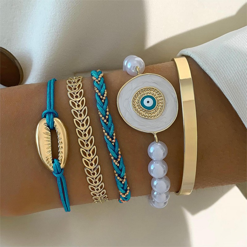 Bohemian Personalized Evil Eye Bracelet Set