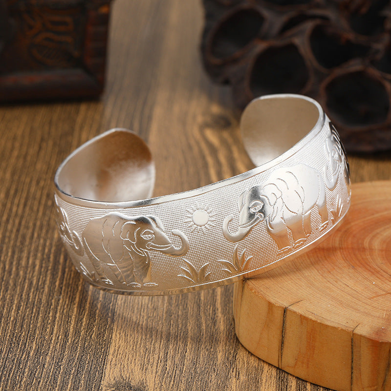 Vintage Ethnic Style Miao Silver Bracelet