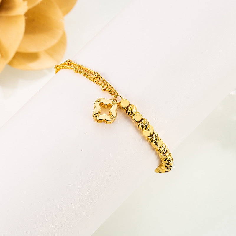 Broken Gold Four-leaf Clover Bracelet Entry Luxury Niche Hig