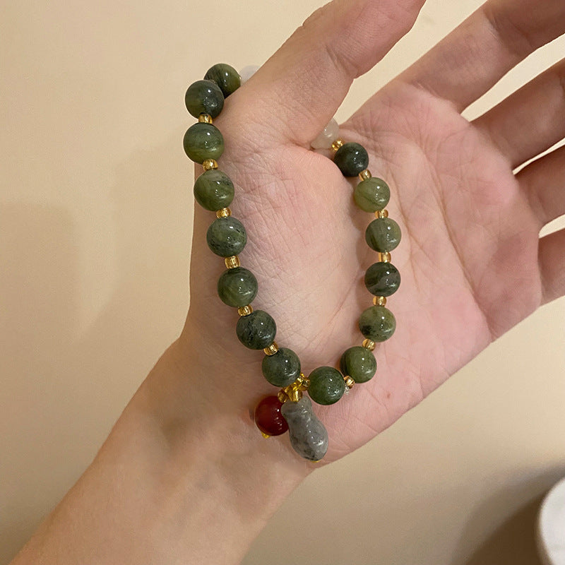 Tide Elegant Pearl Crystal Jade Double Circle Bracelet