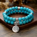8mm Turquoise World Tree Bracelet Set of Two