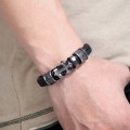 Punk Braided Cross Men's Leather Bracelet