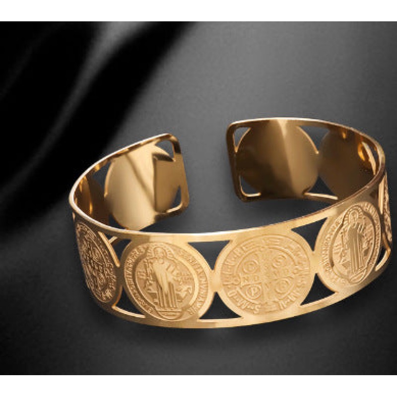 Men's silver adjustable Viking pattern Bracelet