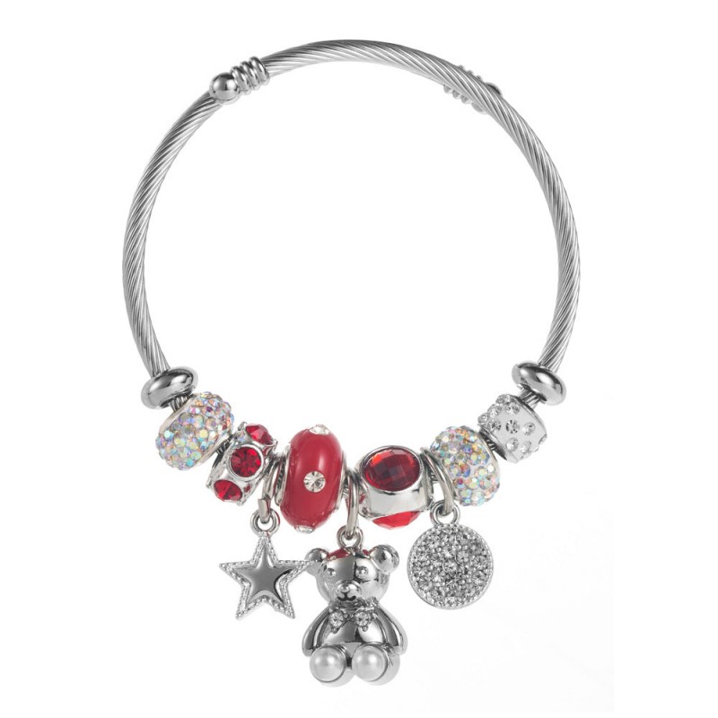 New Style Personalized Creative DIY Bear Star Round Stainles