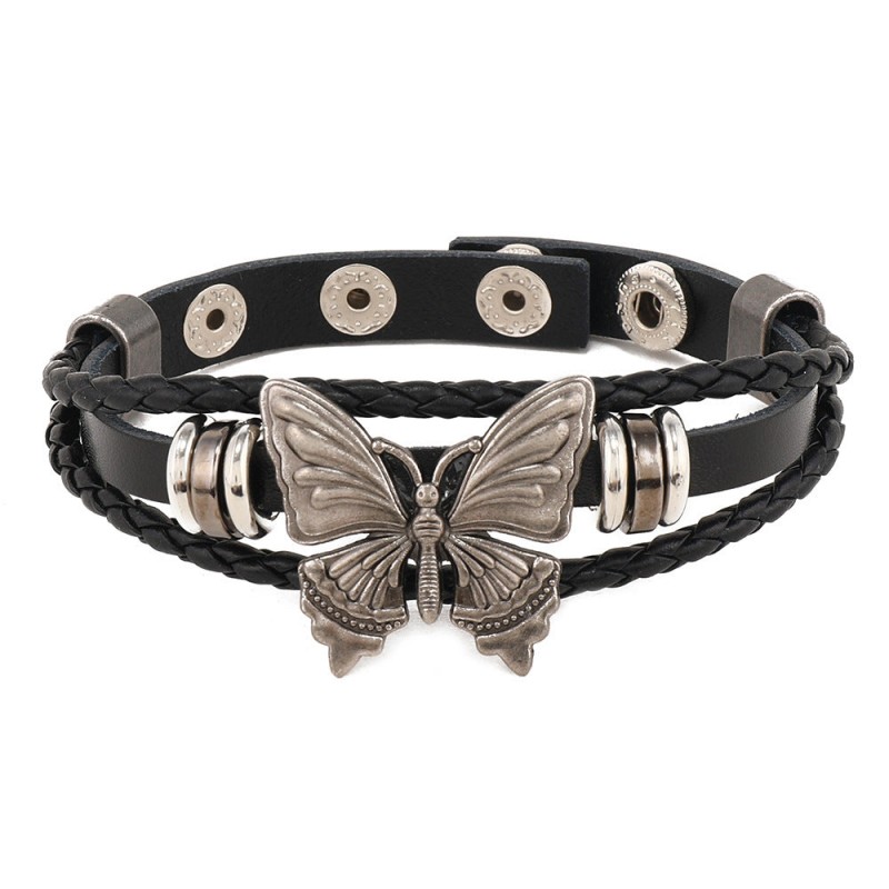 New Retro Butterfly Style Rivet Leather Popular Punk Style