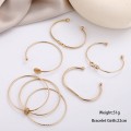 Creative geometric smooth open knot bracelet 5-piece set