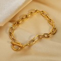 fashion gold-plated stainless steel oval chain bracelet