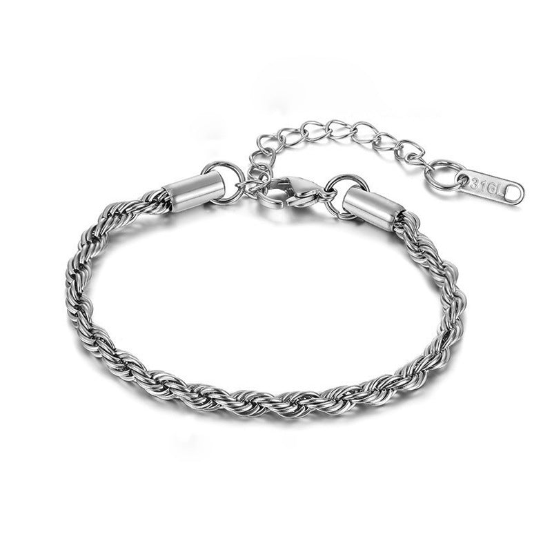 Stainless Steel Twist Bracelet Gold Plated Braided Chain