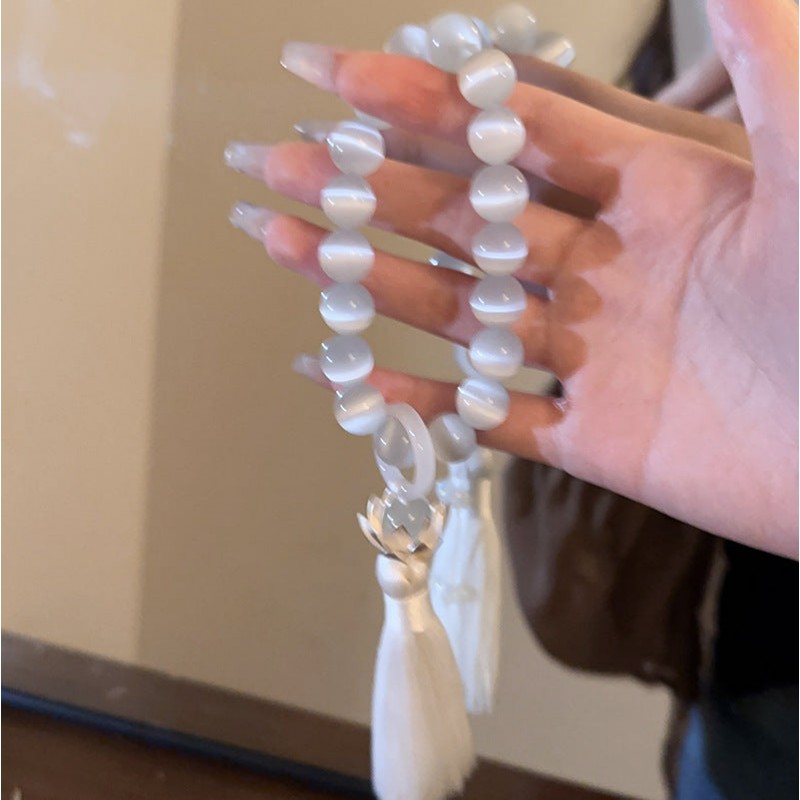 Tide Elegant Pearl Crystal Jade Double Circle Bracelet