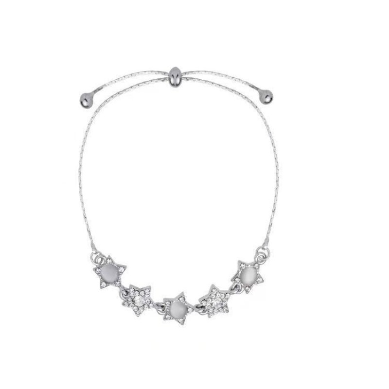 Cat's Eye Zirconia Star Pull-Out Adjustable Bracelet