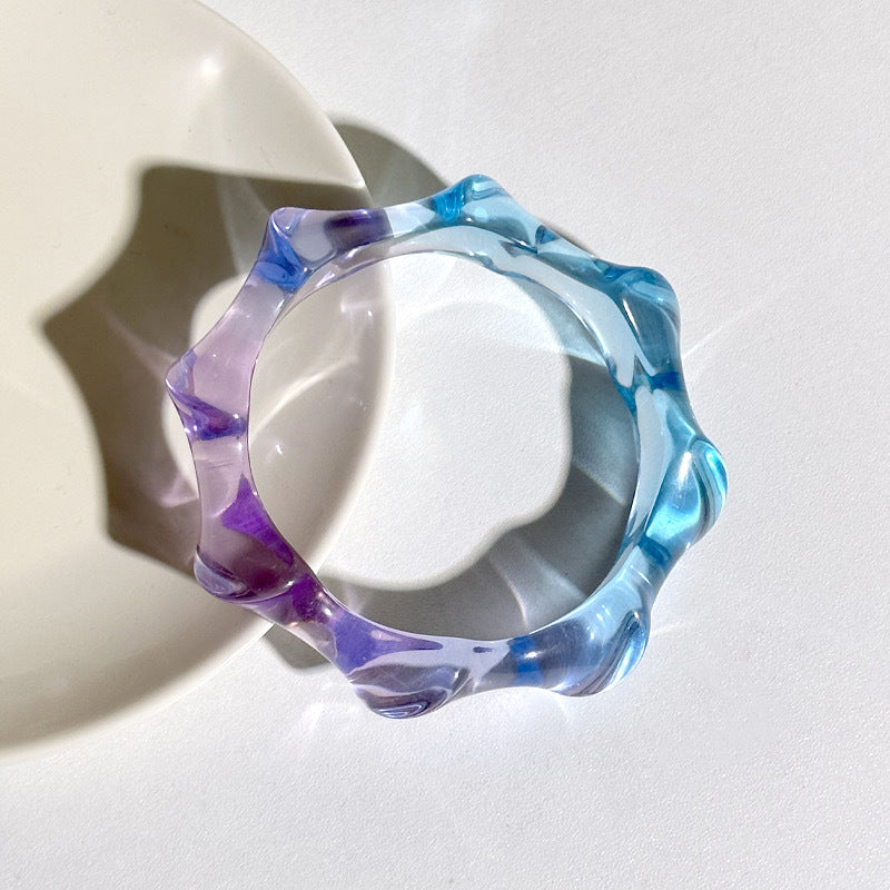 10pcs new gradient transparent color matching wave roun