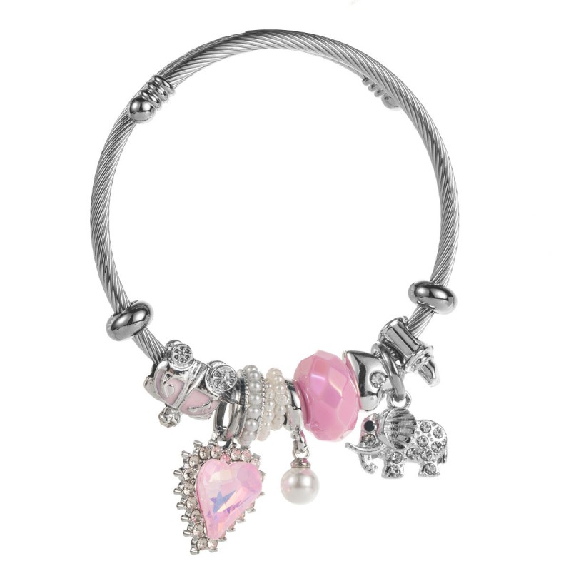 Stainless Steel Bracelet for Women Alloy Heart Elephant Pear