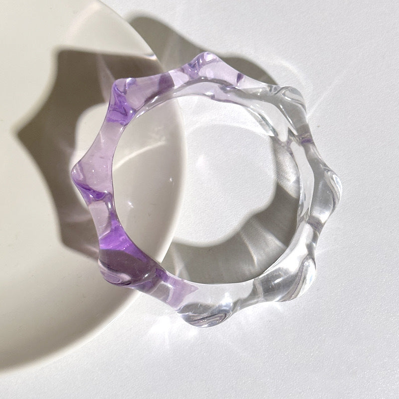 10pcs new gradient transparent color matching wave roun