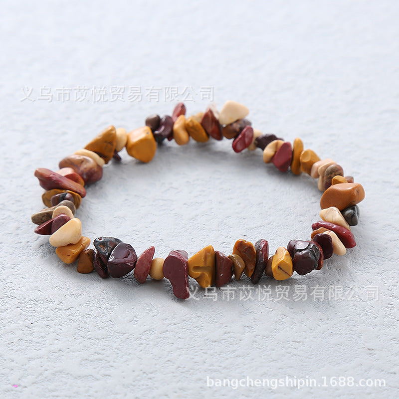 5pcs natural crystal gravel elastic bracelet colorful gravel