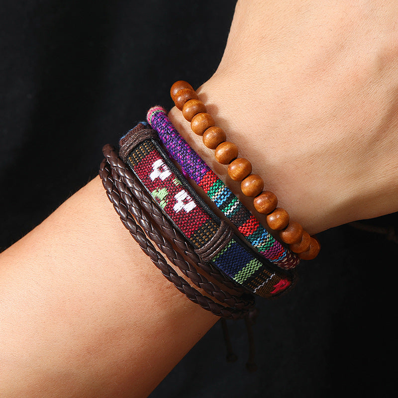 Handwoven Bohemian Retro Diy 4 Piece Bracelet Set