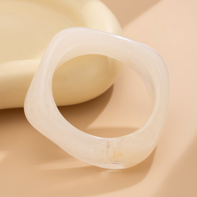 Retro Asymmetrical Smudged Bracelet Round Wide Acrylic Brace