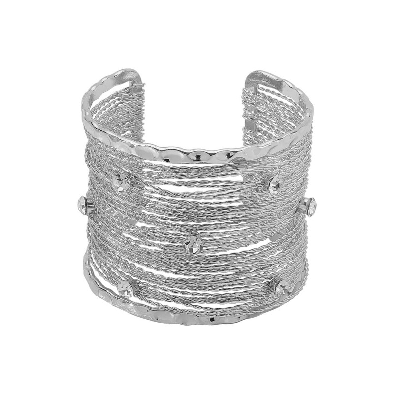 Retro Punk Style Wide Edition Metal Brushed Wire Strip Open 