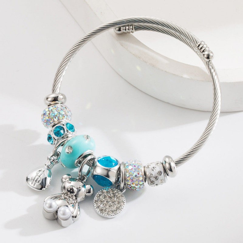 New Style Personalized Creative DIY Bear Star Round Stainles