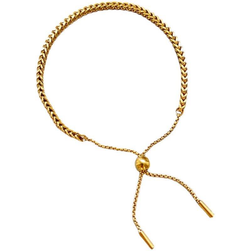 Titanium steel golden wheat ear bracelet