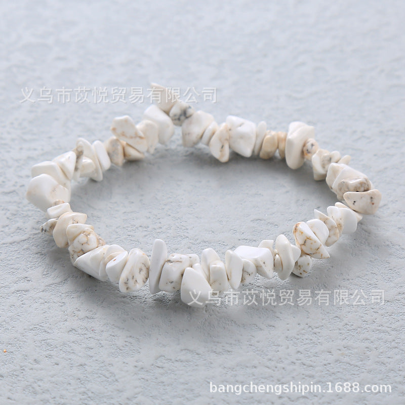 5pcs natural crystal gravel elastic bracelet colorful gravel