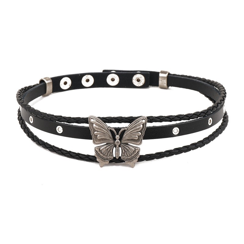 New Retro Butterfly Style Rivet Leather Popular Punk Style