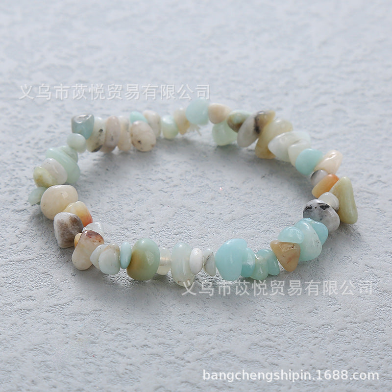 5pcs natural crystal gravel elastic bracelet colorful gravel