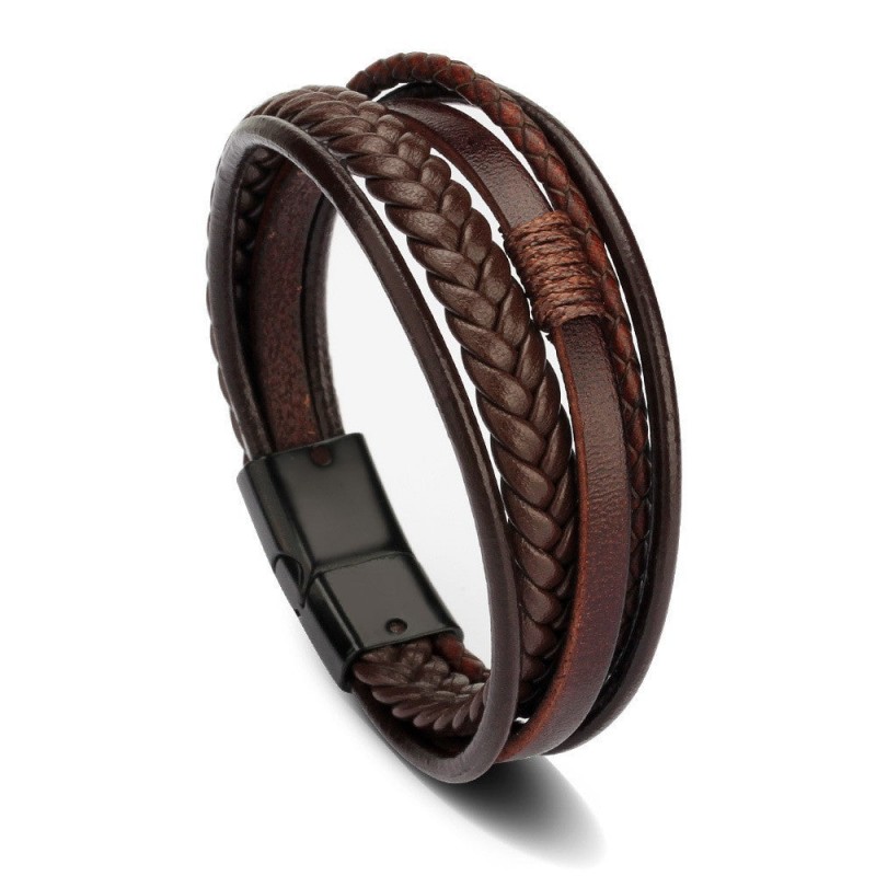 Hand-woven leather bracelet