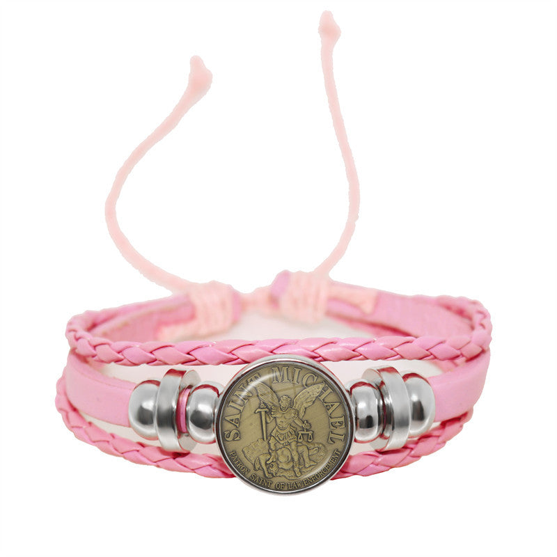 Time Gemstone Leather Cord Bracelet