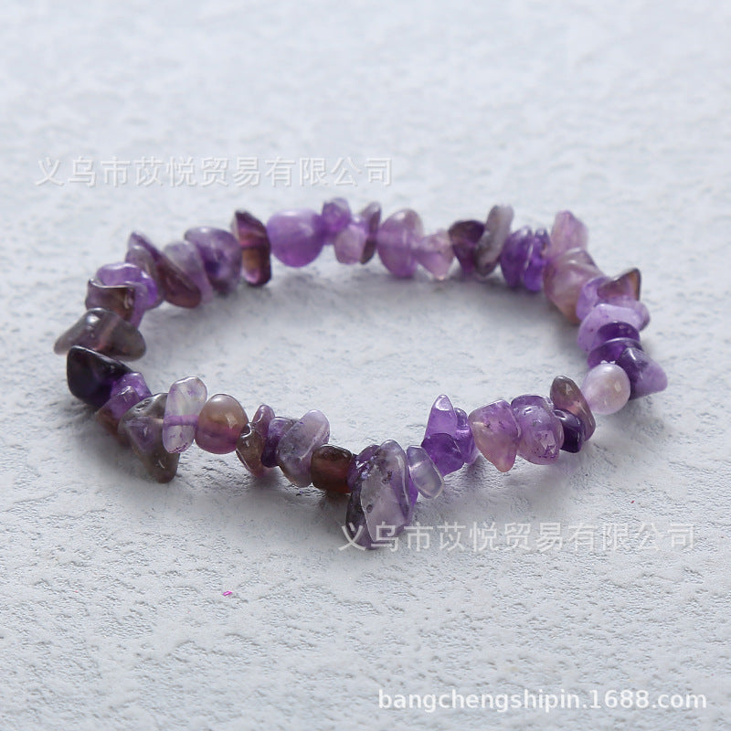 5pcs natural crystal gravel elastic bracelet colorful gravel