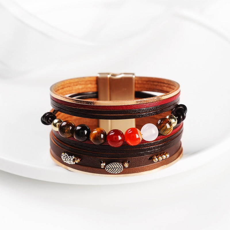 Baroque Freshwater Pearl Braided Multi-Layered Leather Bracelet