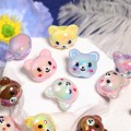 Acrylic Cute Bear Beaded Cartoon Animal Vertical Hole Beads 