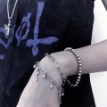 Vintage Metal Double Cross Pendant Hip Hop Multi-layer Bracelet