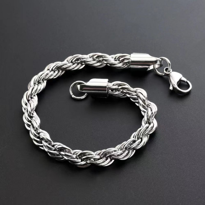 Retro and stylish titanium twist bracelet