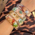 Ins Style Flower Transparent Wide Bracelet