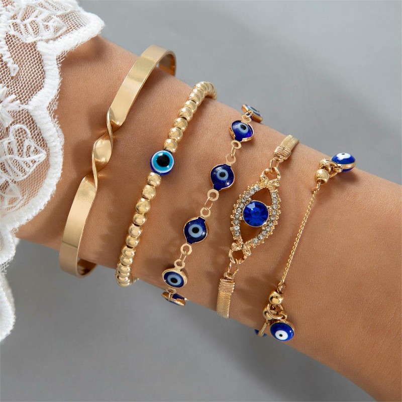 Bohemian Personalized Evil Eye Bracelet Set